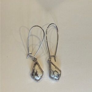 Kendra Scott silver with white howlite drop earrings